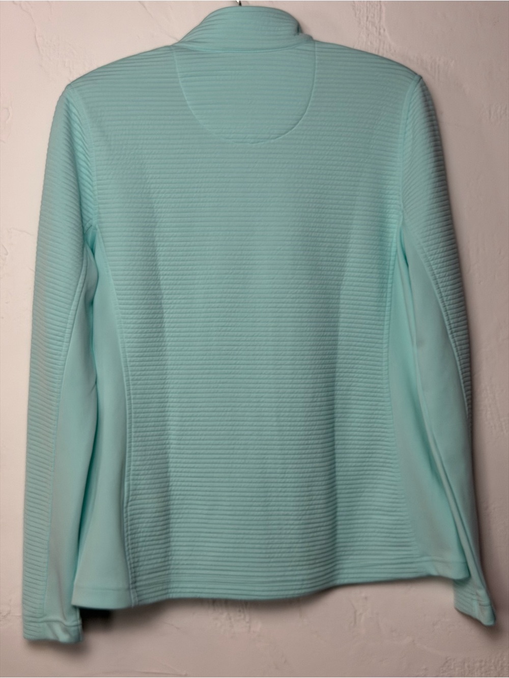 Pebble Beach light aqua Ribbed Performance Jacket - full zip - Picture 8 of 16